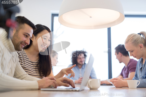 Image of Startup Business Team At A Meeting at modern office building