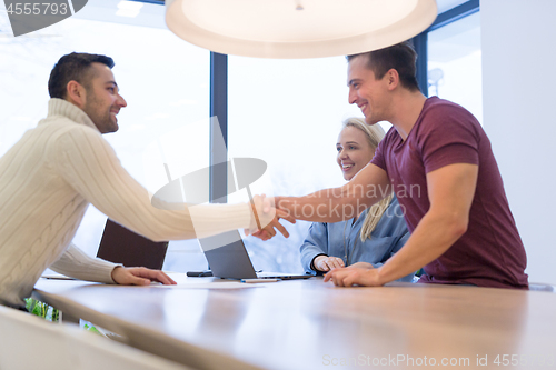 Image of Startup Business Team At A Meeting at modern office building