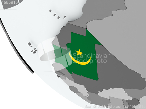 Image of Flag of Mauritania on political globe