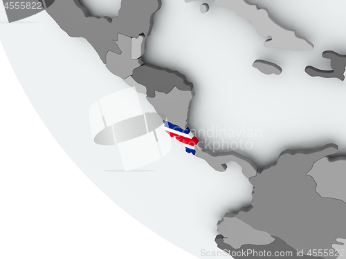 Image of Flag of Costa Rica on political globe
