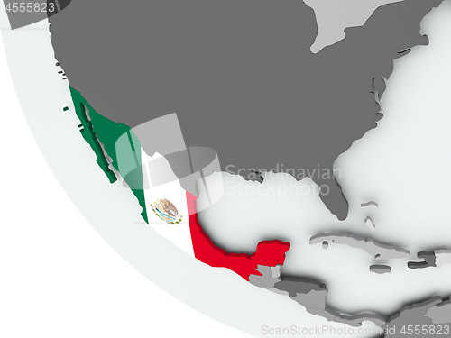 Image of Flag of Mexico on political globe