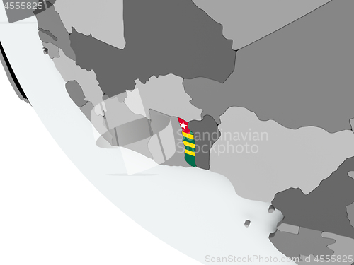 Image of Flag of Togo on political globe