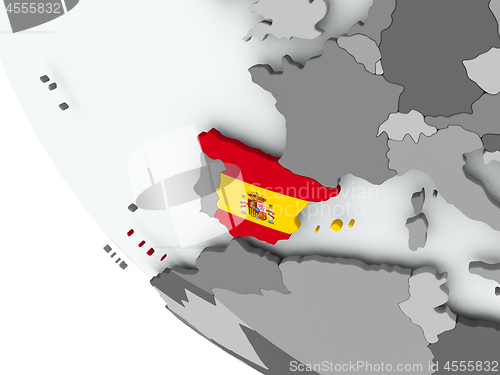 Image of Flag of Spain on political globe