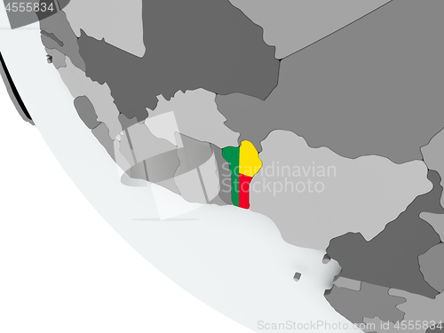 Image of Flag of Benin on political globe