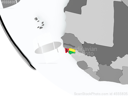 Image of Flag of Guinea-Bissau on political globe