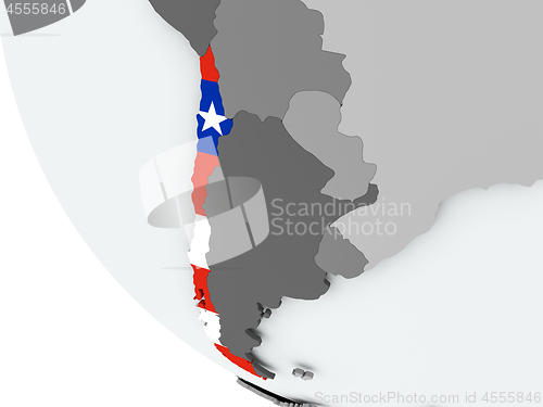 Image of Flag of Chile on political globe