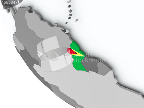 Image of Flag of Guyana on political globe