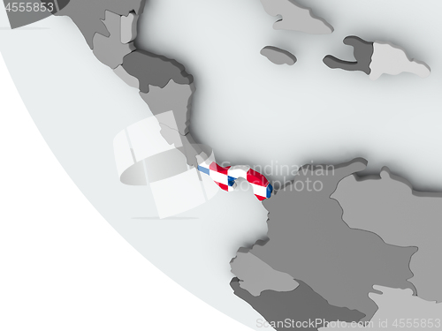 Image of Flag of Panama on political globe