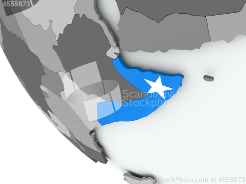 Image of Flag of Somalia on political globe