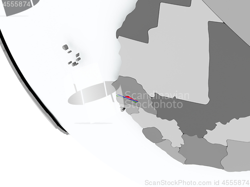 Image of Flag of Gambia on political globe