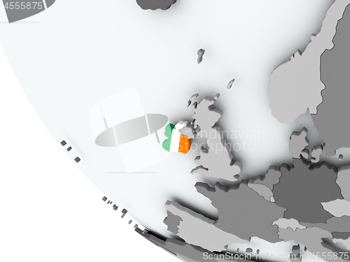 Image of Flag of Ireland on political globe