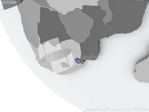 Image of Flag of Swaziland on political globe