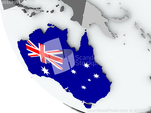 Image of Flag of Australia on political globe