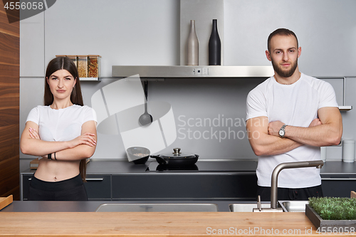 Image of Young family in the kitchen