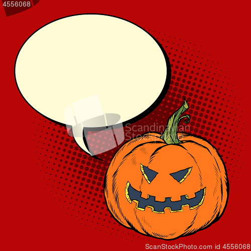 Image of Halloween pumpkin. Invitation to party poster