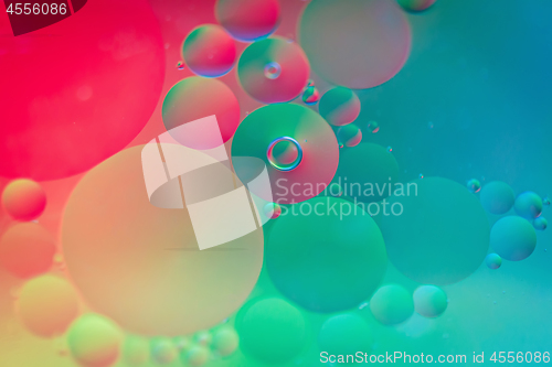 Image of Defocused rainbow abstract background picture made with oil, water and soap