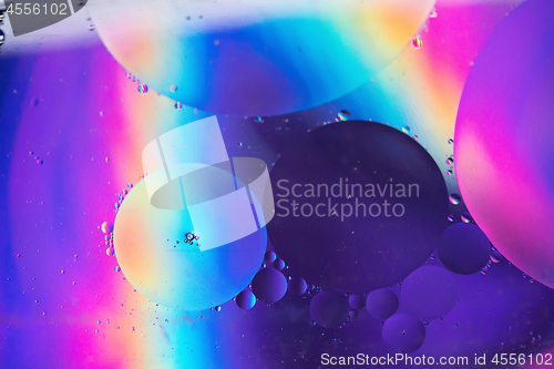 Image of Rainbow abstract defocused background picture made with oil, water and soap