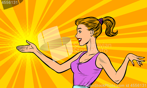 Image of woman presentation gesture