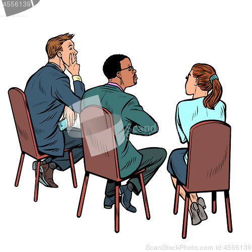 Image of people at a business meeting. businessman and businesswoman. multi-ethnic group