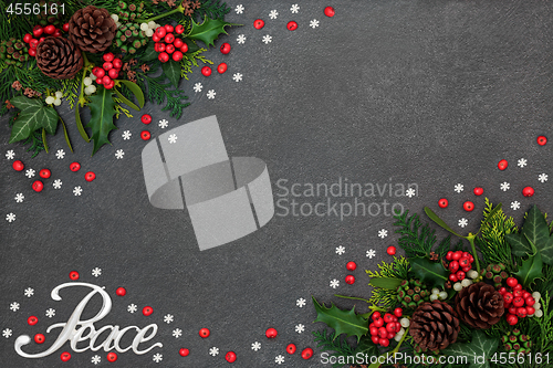 Image of Chrismas Peace Background Border