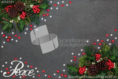 Image of Chrismas Peace Background Border