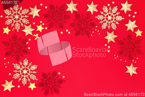 Image of Christmas Star and Snowflake Border