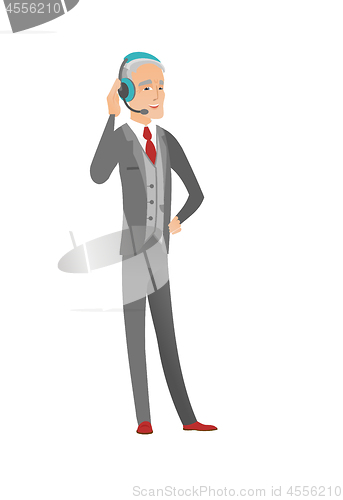 Image of Caucasian customer service operator in headset.