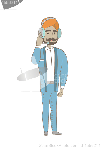 Image of Hindu customer service operator in headset.
