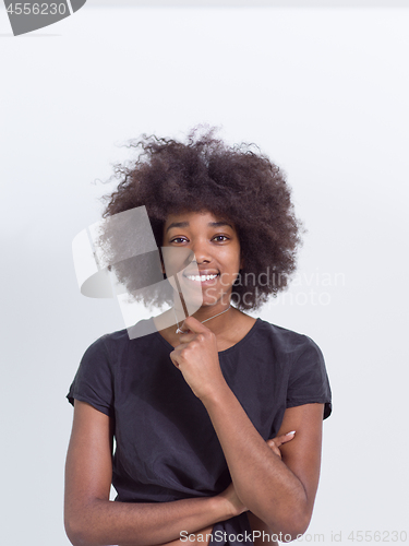 Image of black woman isolated on a white background