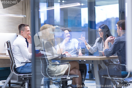 Image of Startup Business Team At A Meeting at modern office building