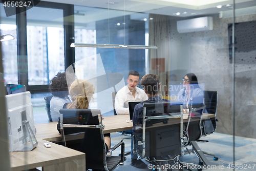 Image of Startup Business Team At A Meeting at modern office building