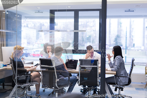 Image of Startup Business Team At A Meeting at modern office building