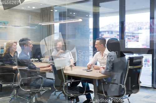 Image of Startup Business Team At A Meeting at modern office building