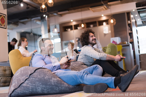 Image of startup Office Workers Playing computer games