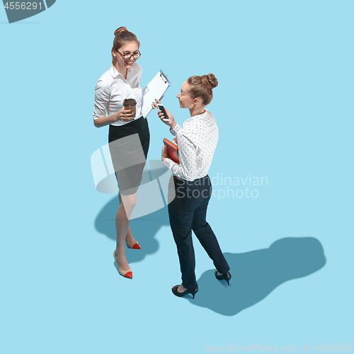 Image of Business partners, businessmen at meeting, office background