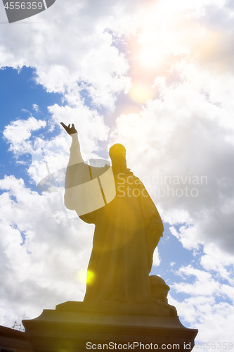 Image of Saint Benedict statue in Nursia Italy