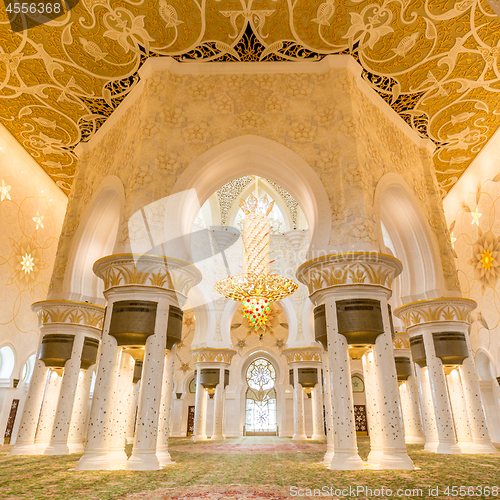 Image of Interior of Sheikh Zayed Grand Mosque, Abu Dhabi, United Arab Emirates.