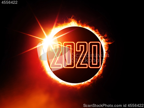 Image of 2020 on eclipse of the Sun