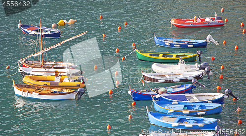 Image of Many of small fishermen boats in the dock