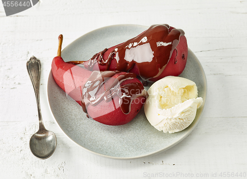 Image of Pears poached in red wine