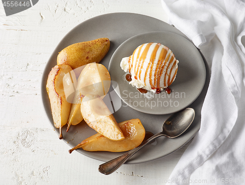 Image of plate of caramelized pears 