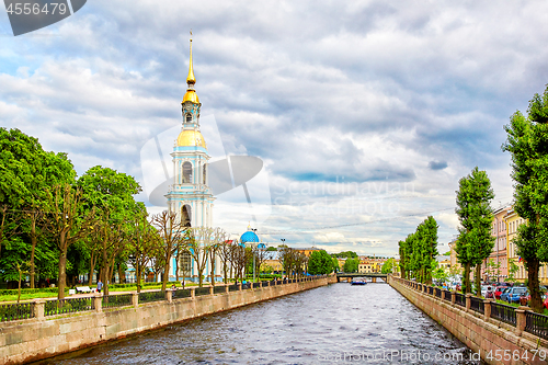 Image of Bell tower of St. Nicholas Naval Cathedral, Saint Petersburg