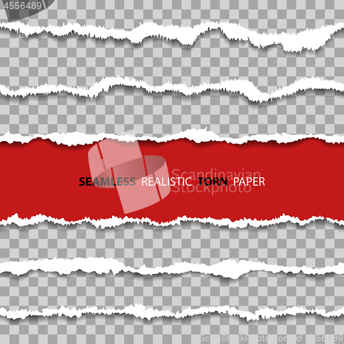 Image of Set Seamless damaged borders on Paper