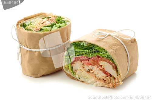 Image of chicken wrap sandwich