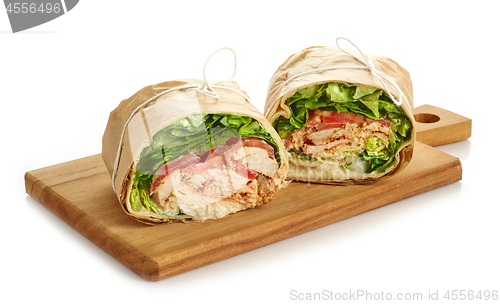 Image of chicken wrap sandwich