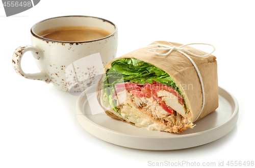 Image of chicken wrap sandwich