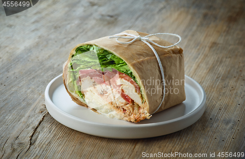 Image of chicken wrap sandwich