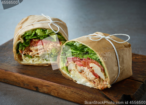 Image of chicken wrap sandwich