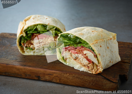 Image of chicken wrap sandwich