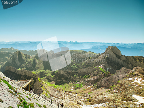 Image of Saentis Mountain landscape, Swiss Alps